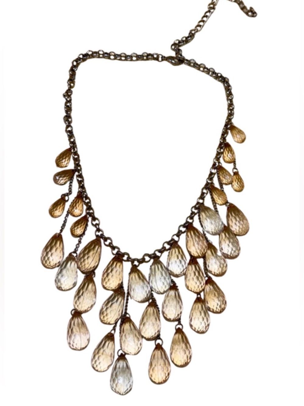 Gold Teardrop Statement Necklace